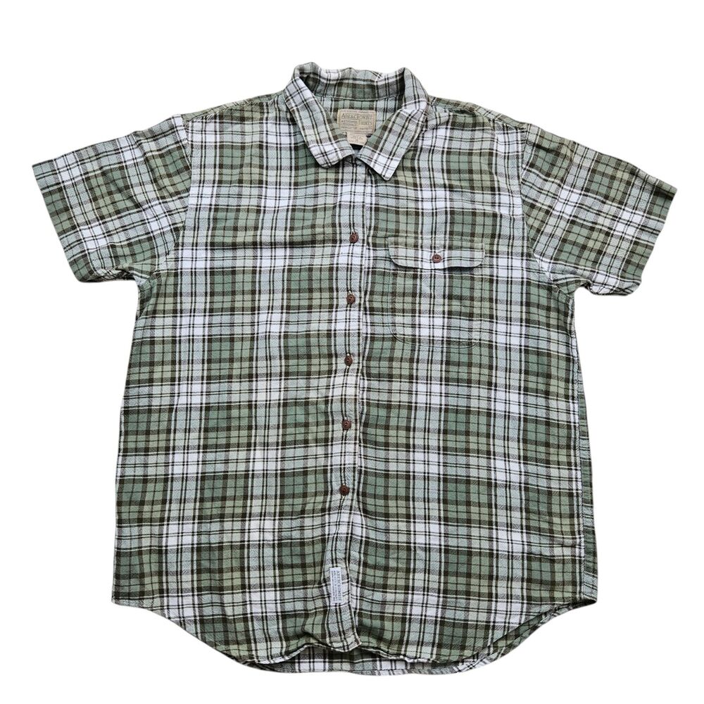 VTG  Abercrombie & Fitch Plaid Shirt Mens Medium Short Sleeve Button Up 90s Y2K